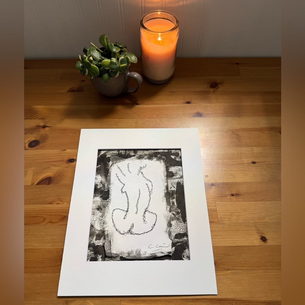 New Original Signed Artwork Ink and Watercolor on Paper